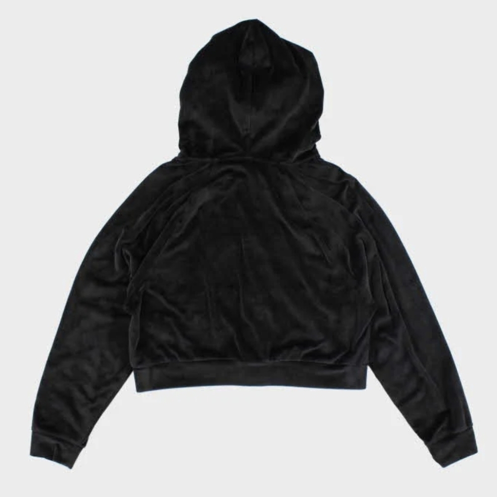 Victoria's Secret On Point Velour Rhinestone Full Zip Hoodie Black Women's XXL - Picture 5 of 7